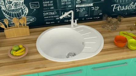 Кухонная мойка глянцевая Тейлор Z10 Белый лёд