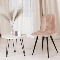 Стул CHILLY (mod. 7095-1) ткань/металл, 45x53х88 см, высота до сиденья 50 см, бежевый barkhat 5/черный