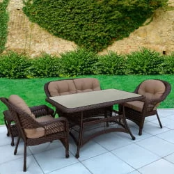 Комплект плетеной мебели T130Br/LV520BB-Brown/Beige