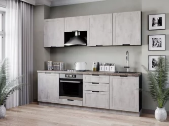 Шкаф кухонный 800 высокий Джамис ЛД 296.460.000.071 Черный Белый камень