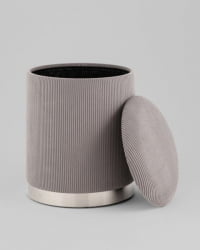 Пуф Эмили с ящиком серебро вельвет серый