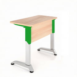 Парта одноместная Де Гласси Н (рост 5-7)  ЛДСП Дуб Сантана/ Металл Серый+Зеленый