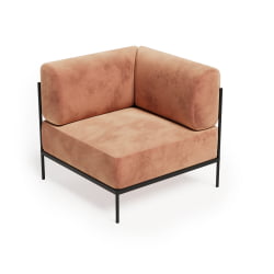 Модуль угловой Рио РСЕ-02 Велвет Лукс 14/Металл Черный 810*810*770 / Velvet Lux