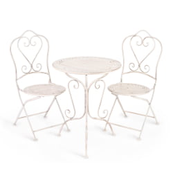 Зона отдыха Secret de Maison Monique (mod. PL08-6241.6242) металл, стол:62*73, стул: 48*40*93, Античный белый (Antique White)