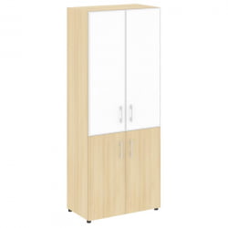 Шкаф Ялта ЛТ.СТ-1.2 Р вхите Акация Лорка/Стекло Вхите 800*450*1987 / LT.ST-1.2 R white White