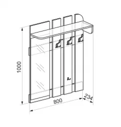 Настенная вешалка Аврора Дуб млечный / Венге_76639