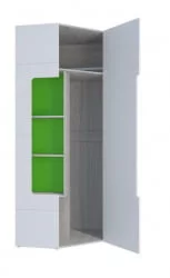 Зеленый шкаф Палермо Юниор 08 Белый глянец Ясень шимо светлый Зеленый