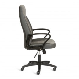 Кресло INTER (24) кож/зам/флок/ткань, серый/металлик, C-36/29/TW-12