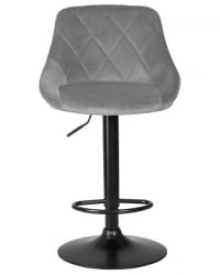 Стул барный DOBRIN LOGAN BLACK (серый велюр (MJ9-75)) 2 шт
