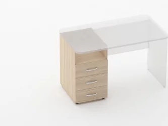 Тумба встраиваемая в стол на 3 ящика с нишей Glassy 3.12.12 Туя