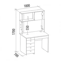Письменный стол Орион 8.10 Ясень Шимо-Кобург-Капучино