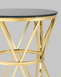 Журнальный стол ВИВА 50x50 Золото (стекло черное)