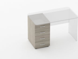 Тумба встраиваемая в стол на 4 ящика Glassy 3.12.10 Дуб сантана светлый