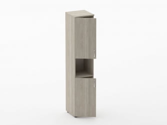 Шкаф высокий закрытый с нишей Глассй 6.19.11Л Дуб сантана светлый / Glassy