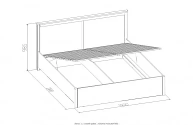 Кровать с подъемным механизмом (1800) Sherlock 41.2 Дуб Сонома (спальня)