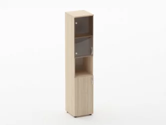 Шкаф высокий со стеклом и нишей Glassy 6.19.14Л Бук светлый