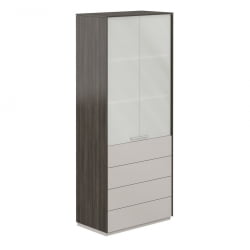 Шкаф высокий Atlas NZ-0332.BT.GS Бренсон Трюфель Серый камень