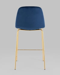 Стул полубарный Валенсия SN велюр Синий золотые ножки