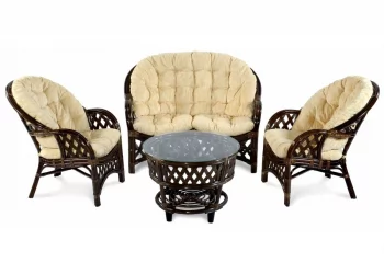 Комплект Черчилль/Рузвельт/Кобана с 2х местным диваном Cherchille5 темно коричневый