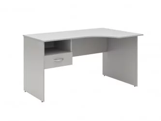 Стол письменный правый SET140-1 R c подвесной тумбой Белый