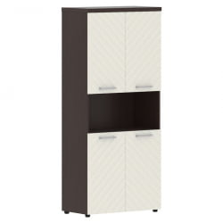 Шкаф с 2-мя комплектами глухих малых дверей и топом Torr LUX TLHC 85.4 Венге Магия Латте