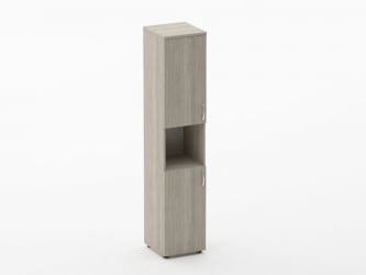 Шкаф высокий закрытый с нишей Глассй 6.19.11Л Дуб сантана светлый / Glassy