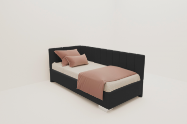 ДЕТСКАЯ МЯГКАЯ ИНТЕРЬЕРНАЯ КРОВАТЬ ТЕРРА С ПОДЪЕМНЫМ МЕХАНИЗМОМ (BERHOUSE) Цвет фасада: Серый; Материал фасада: Металл/Велюр; Спальное место: 900х2000 мм