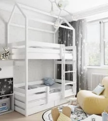 Кровать-домик RooRoom кд-77С с ящиками Серый