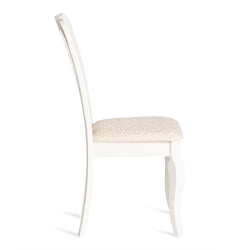 Стул Афродита/ Aphrodite дерево гевея, 46х54х99см, Ivory white, ткань кремовая с рисунком (А04)