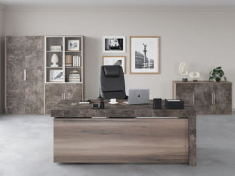 Кабинет руководителя B-TONE №4 Вяз Бетон темный