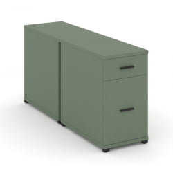 Тумба двухсторонняя опорная приставная с ящиком и распашным фасадом CONCEPT CN.DTGO-005 B/W Кобо Черный