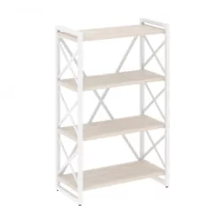 Стеллаж на регулируемых опорах - 4 полки LOFT VR.L-MST.O-4.8 Металл белый Денвер светлый