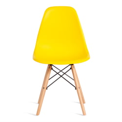 Стул CINDY (EAMES) (mod. 1801) дерево бук/металл/сиденье пластик, 45x51x82 см, Yellow (Желтый)