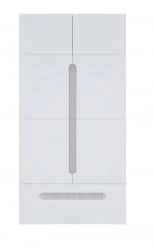 Шкаф двустворчатый с ящиками Палермо Юниор 07 Ясень шимо светлый Белый глянец