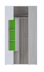 Зеленый шкаф Палермо Юниор 08 Белый глянец Ясень шимо светлый Зеленый