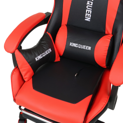 Кресло 1206 KINGQUEEN цвет черный/красный с массажем 1206-black-red-mass