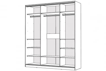 Шкаф-купе 2-х дверный Виктория 1800х584х2300, Белый 18ДЗДЗ-ППШШ-Б 310-663