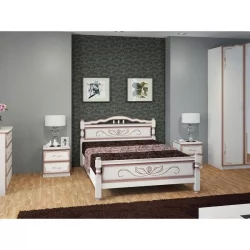 Кровать из массива Карина-5 200х120 Слоновая кость