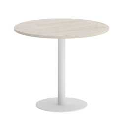 Стол журнальный круглый HOME OFFICE VR.SP-5-90.1 Денвер Светлый/Белый металл