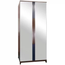 Синий шкаф Сканди с зеркалами Сапфир