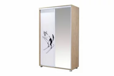 Детский шкаф для одежды Хаски 23 Дуб Ирландский Белый