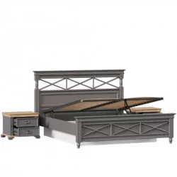 Кровать двуспальная 1600 с подъемным механизмом и тумбами Амели Оникс серый