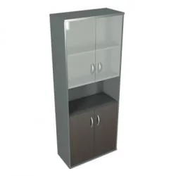 Шкаф со стеклянными дверьми СТ-1.4 Венге/металлик