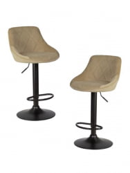 Стул барный ДОБРИН ЛОГАН БЛАCК (мокко велюр (МДЖ9-9)) 2 шт / DOBRIN LOGAN BLACK (MJ9-9))