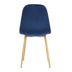 Стул BREEZE (mod. 4724) металл/ткань, 44х48х87см,темно-синий/натуральное дерево