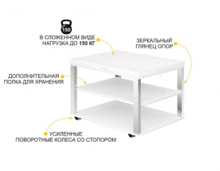 Стол-трансформер Агат 35 Белый шпон