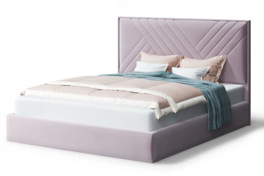 Кровать МИРА 2000*1400мм (без опор), велюр НЕО 15 (лиловый), (б/основания, б/матраса) / NEO