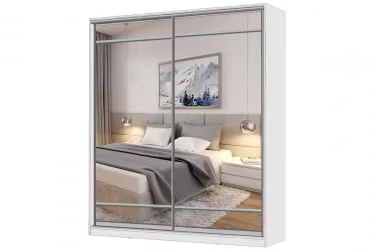 Шкаф-купе 2-х дверный Виктория 1800х584х2300, Белый 18ДЗЗЗДЗЗЗ-Б 310-544