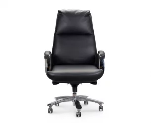 Кресло руководителя Сенат кожа Черный