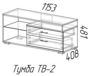 Тумба под телевизор Ясень шимо темный/Ясень шимо светлый